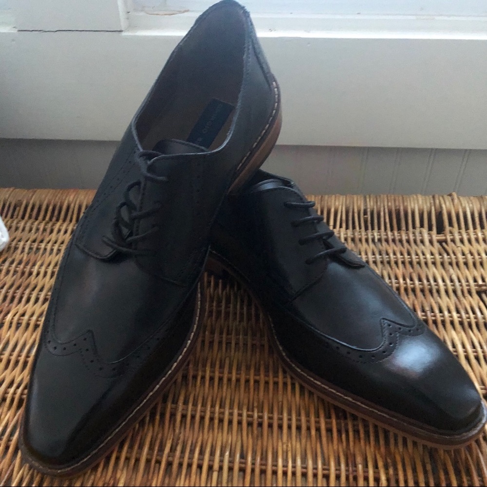 Giorgio Brutini Black Wingtip Leather Oxford Shoes
